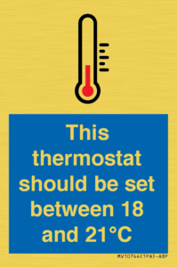 This thermostat should be set between 18 and 21°C